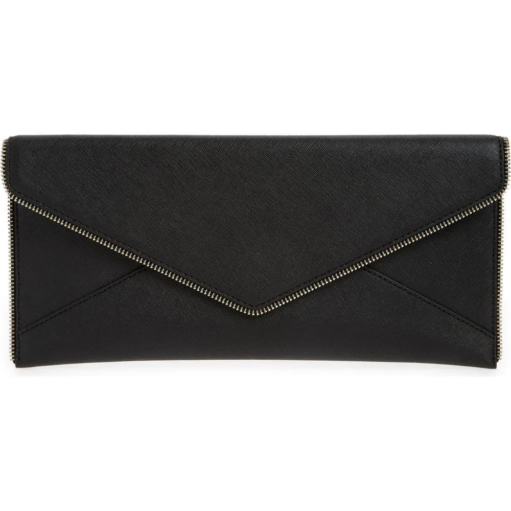 Rebecca Minkoff Leo East West Envelope Clutch in Black (NWT)
